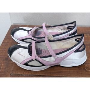 Rare Y2K Nike Mary Jane Double Strap Athletic Shoes Sneakers White Black Pink 8